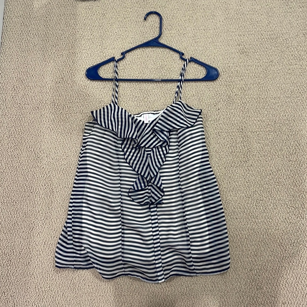 Navy + White striped tank